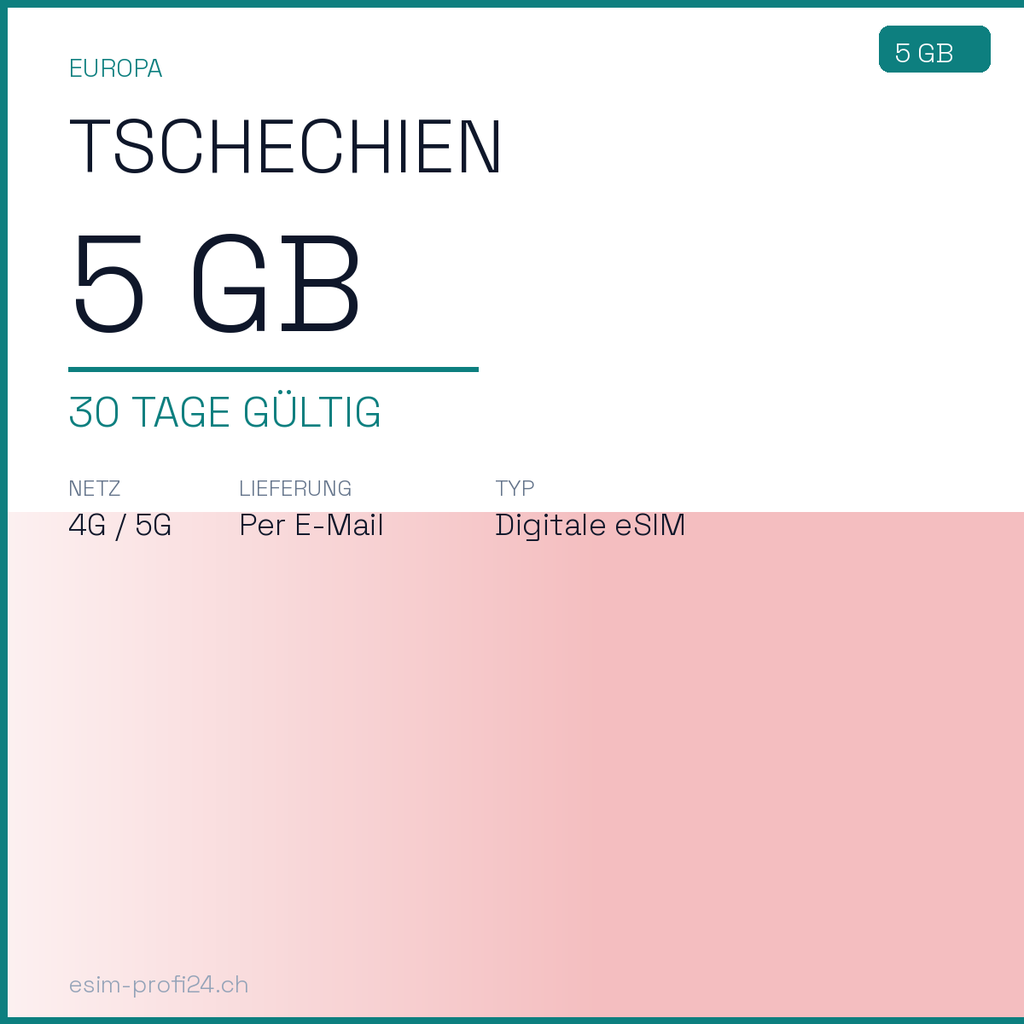 eSIM Tschechien – 5 GB / 30 Tage — eSIM Datenpaket kaufen, sofort per E-Mail | eSIMProfi24