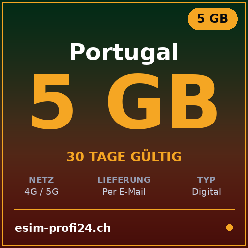 eSIM Portugal – 5 Go / 30 jours
