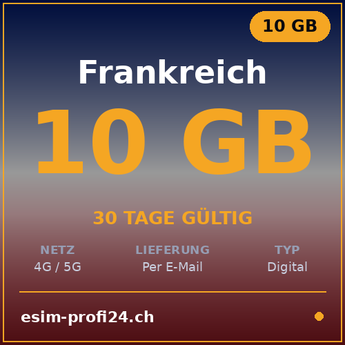 eSIM Francia – 10 GB / 30 giorni