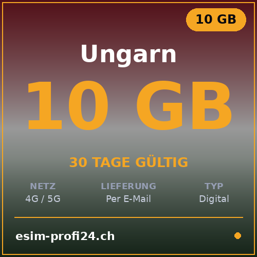 eSIM Ungheria – 10 GB / 30 giorni — eSIM Datenpaket kaufen, sofort per E-Mail | eSIMProfi24