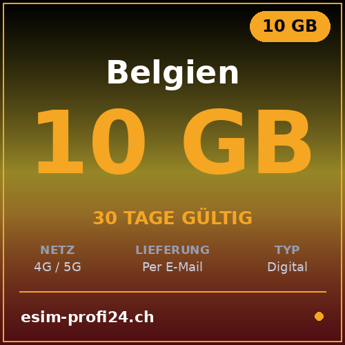 eSIM Belgique – 10 Go / 30 jours — eSIM Datenpaket kaufen, sofort per E-Mail | eSIMProfi24