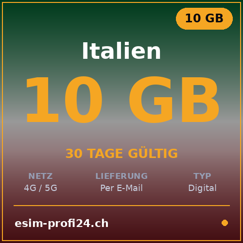 eSIM Italia – 10 GB / 30 giorni — eSIM Datenpaket kaufen, sofort per E-Mail | eSIMProfi24