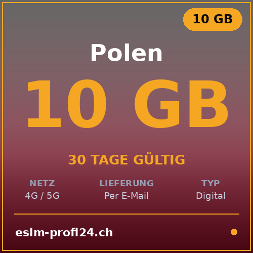 eSIM Polonia – 10 GB / 30 giorni