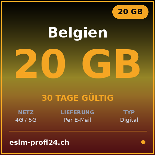 eSIM Belgio – 20 GB / 30 giorni