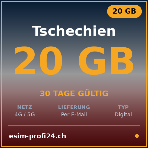 eSIM Cechia – 20 GB / 30 giorni