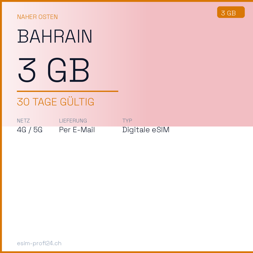 eSIM Bahrain – 3 GB / 30 Tage