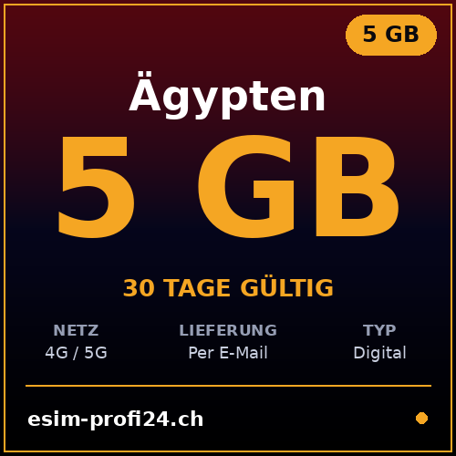 eSIM Ägypten – 5 GB / 30 Tage