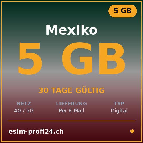 eSIM Mexique – 5 Go / 30 jours