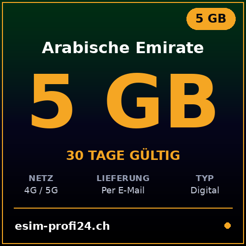 eSIM Arabische Emirate – 5 GB / 30 Tage