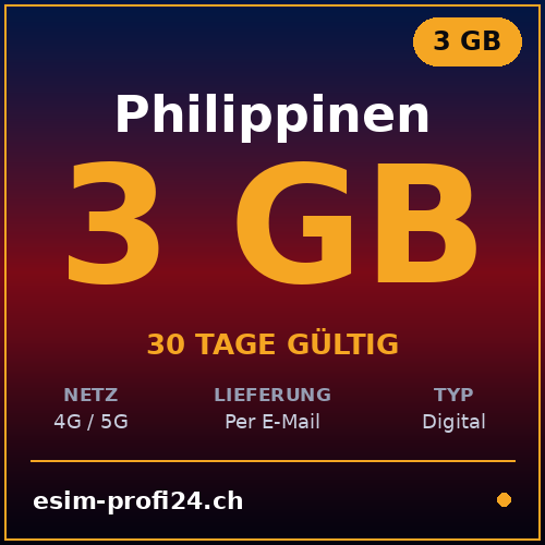 eSIM Philippines – 3 GB / 30 days — eSIM Datenpaket kaufen, sofort per E-Mail | eSIMProfi24