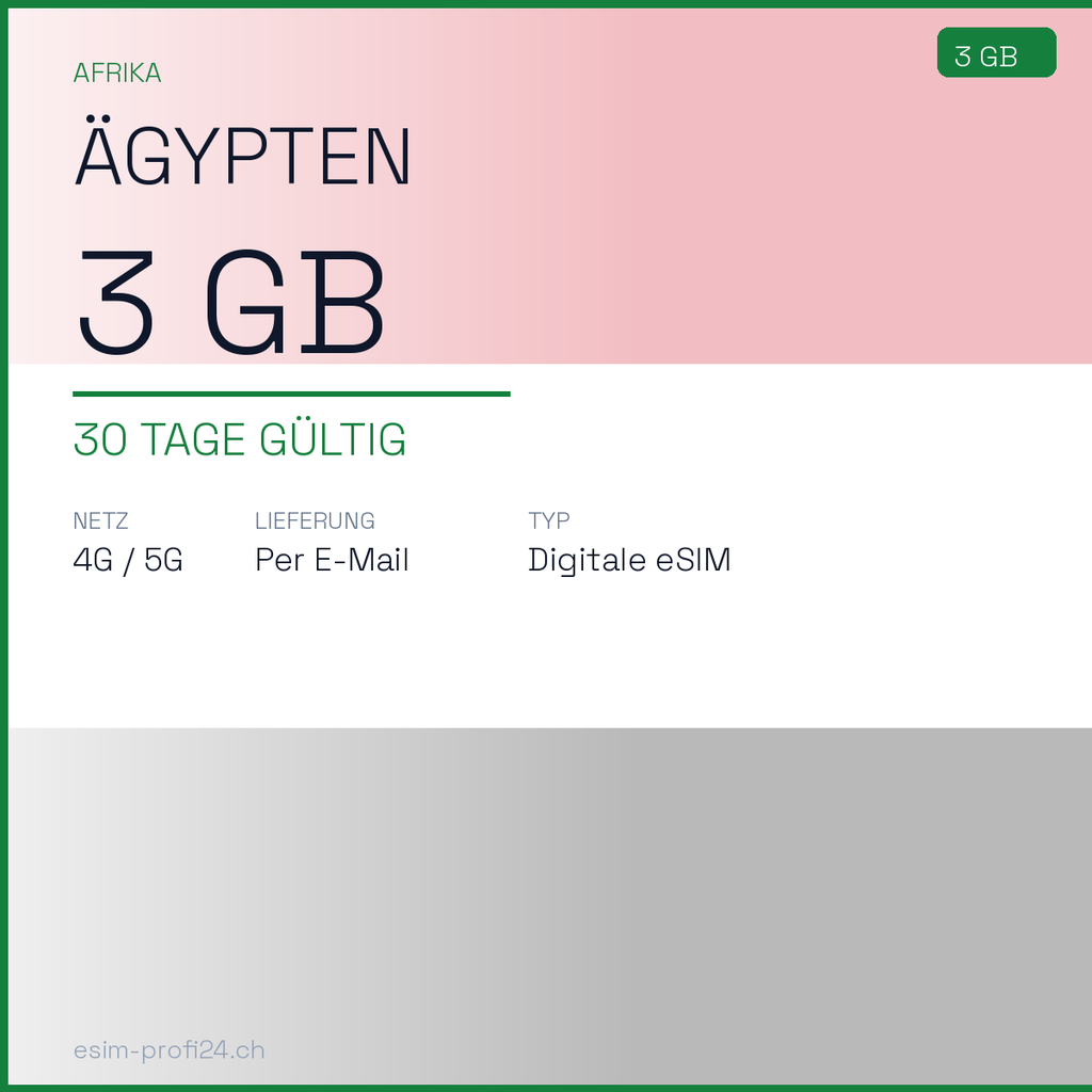 eSIM Egypt – 3 GB / 30 days — eSIM Datenpaket kaufen, sofort per E-Mail | eSIMProfi24