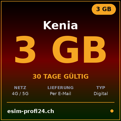 eSIM Kenya – 3 GB / 30 giorni — eSIM Datenpaket kaufen, sofort per E-Mail | eSIMProfi24