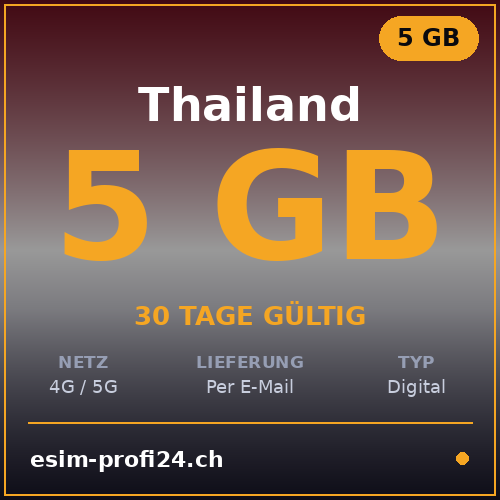 eSIM Thaïlande – 5 Go / 30 jours — eSIM Datenpaket kaufen, sofort per E-Mail | eSIMProfi24