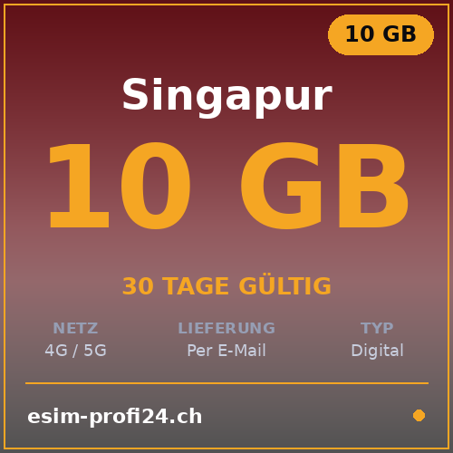 eSIM Singapour – 10 Go / 30 jours — eSIM Datenpaket kaufen, sofort per E-Mail | eSIMProfi24