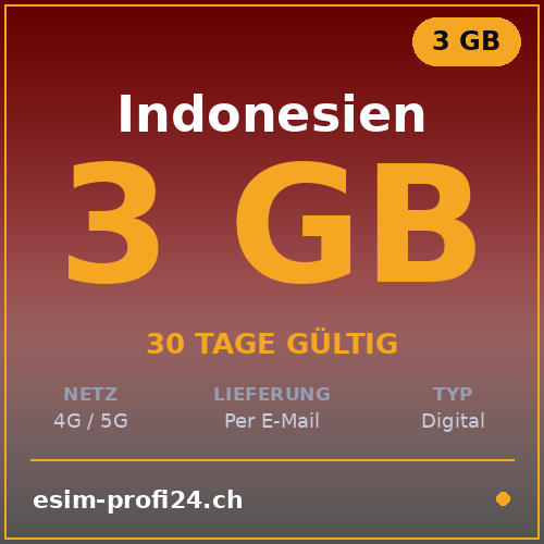 eSIM Indonesia – 3 GB / 30 giorni