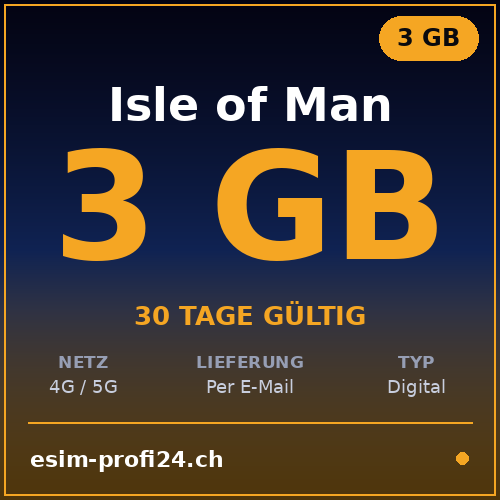eSIM Île de Man – 3 Go / 30 jours