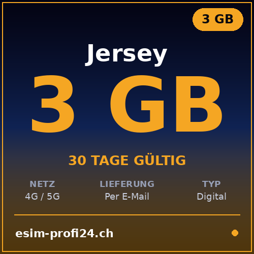 eSIM Jersey – 3 GB / 30 giorni