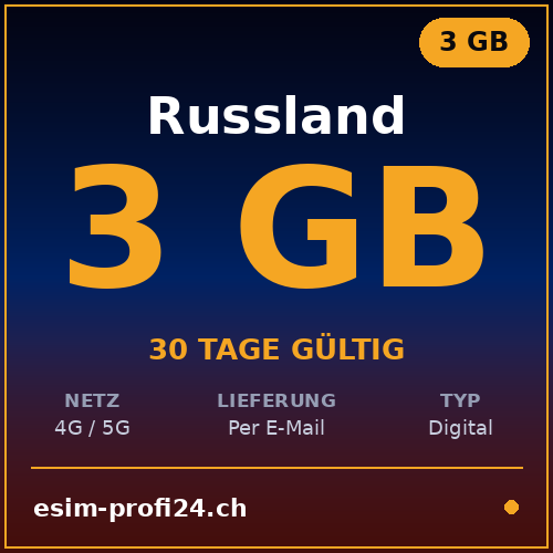 eSIM Russland – 3 GB / 30 Tage — eSIM Datenpaket kaufen, sofort per E-Mail | eSIMProfi24