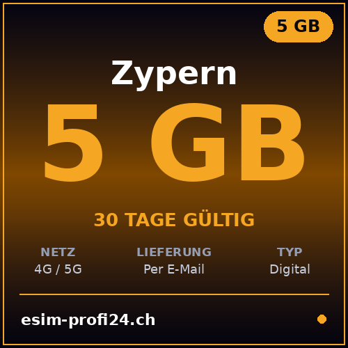 eSIM Zypern – 5 GB / 30 Tage — eSIM Datenpaket kaufen, sofort per E-Mail | eSIMProfi24