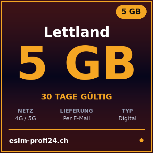 eSIM Lettland – 5 GB / 30 Tage — eSIM Datenpaket kaufen, sofort per E-Mail | eSIMProfi24
