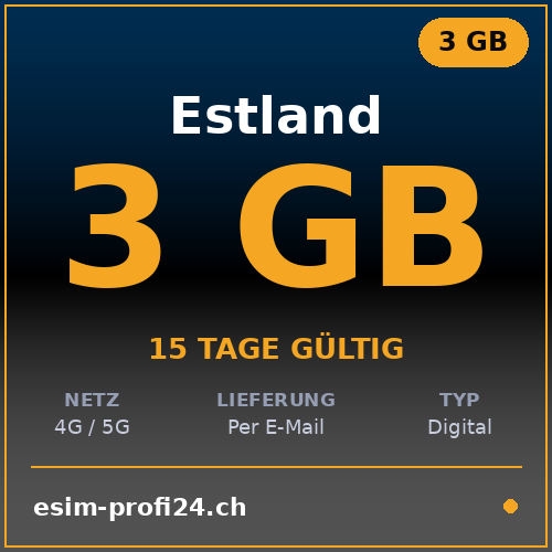 eSIM Estonie – 3 Go / 15 jours
