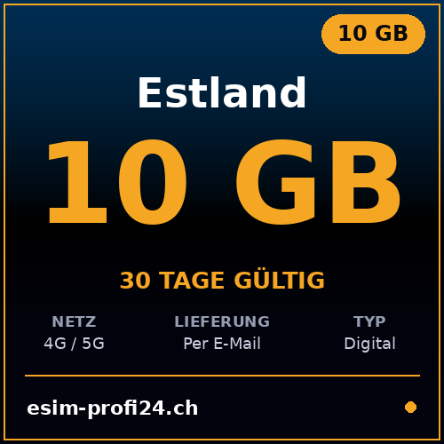 eSIM Estland – 10 GB / 30 Tage — eSIM Datenpaket kaufen, sofort per E-Mail | eSIMProfi24