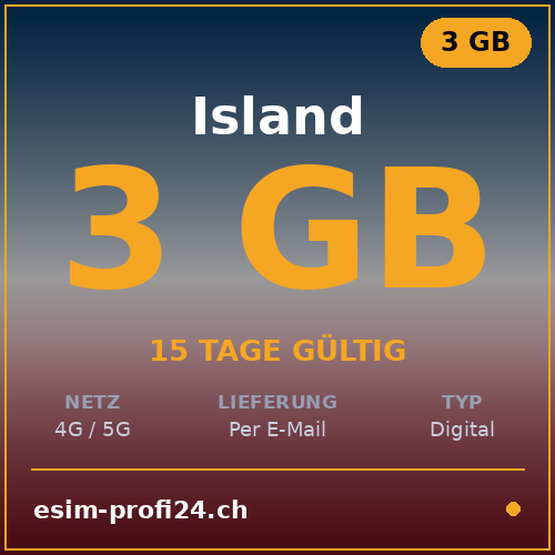 eSIM Iceland – 3 GB / 15 days