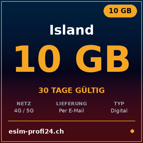 eSIM Islande – 10 Go / 30 jours — eSIM Datenpaket kaufen, sofort per E-Mail | eSIMProfi24