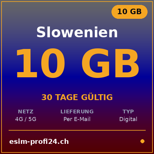 eSIM Slovénie – 10 Go / 30 jours