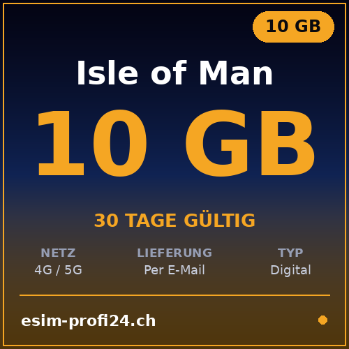 eSIM Isle of Man – 10 GB / 30 Tage — eSIM Datenpaket kaufen, sofort per E-Mail | eSIMProfi24