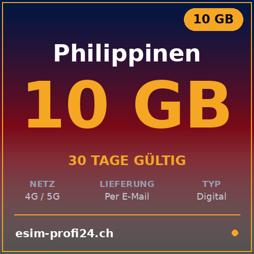 eSIM Filippine – 10 GB / 30 giorni — eSIM Datenpaket kaufen, sofort per E-Mail | eSIMProfi24