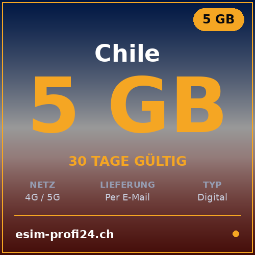 eSIM Chili – 5 Go / 30 jours — eSIM Datenpaket kaufen, sofort per E-Mail | eSIMProfi24