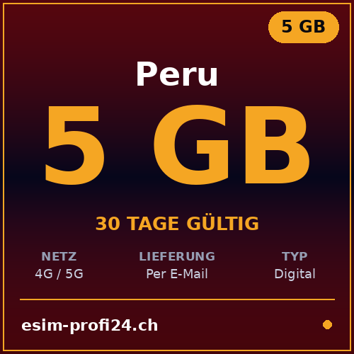 eSIM Pérou – 5 Go / 30 jours