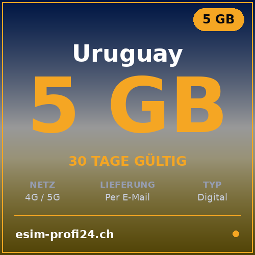 eSIM Uruguay – 5 Go / 30 jours