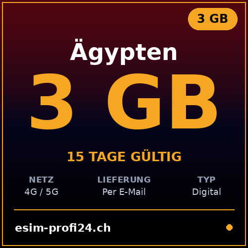 eSIM Égypte – 3 Go / 15 jours