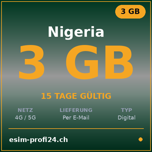 eSIM Nigeria – 3 GB / 15 giorni