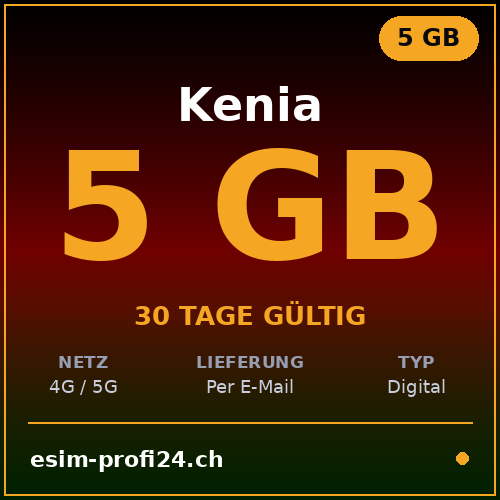 eSIM Kenya – 5 Go / 30 jours — eSIM Datenpaket kaufen, sofort per E-Mail | eSIMProfi24