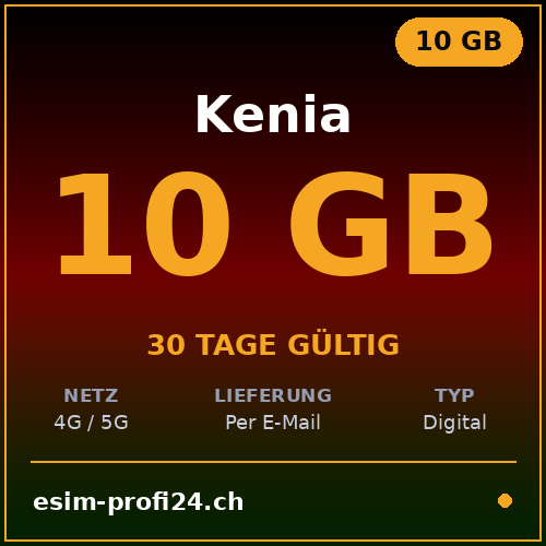 eSIM Kenya – 10 GB / 30 giorni — eSIM Datenpaket kaufen, sofort per E-Mail | eSIMProfi24