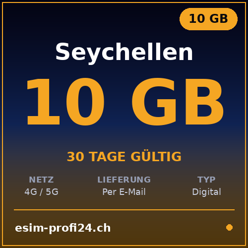 eSIM Seychelles – 10 Go / 30 jours