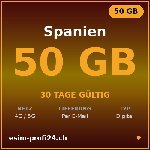 eSIM Spagna – 50 GB / 30 giorni