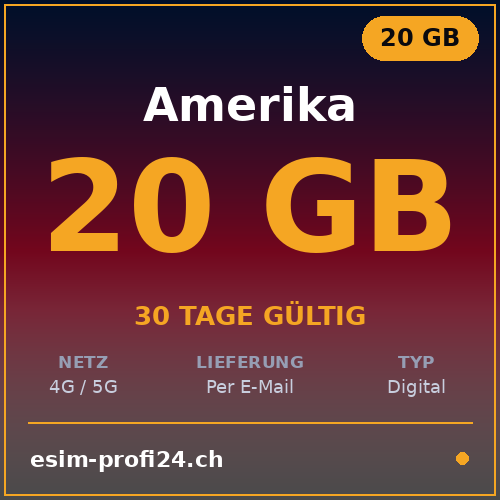 eSIM Americhe – 20 GB / 30 giorni
