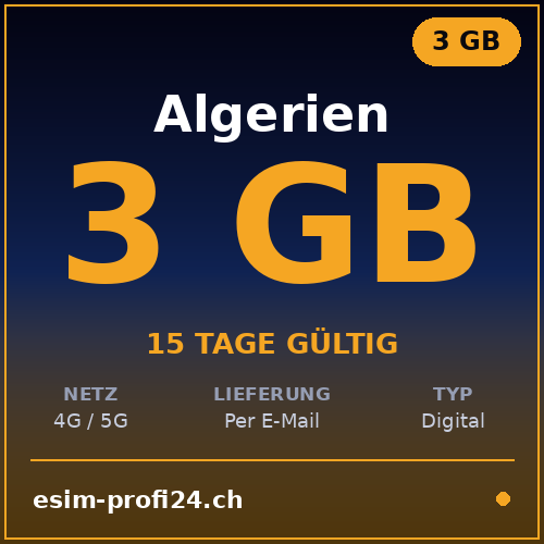 eSIM Algeria – 3 GB / 15 giorni
