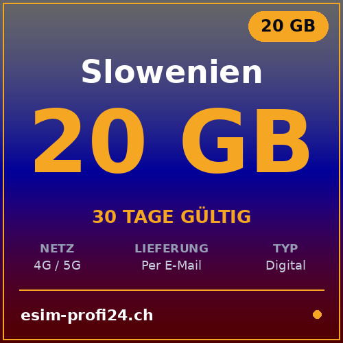 eSIM Slovenia – 20 GB / 30 giorni