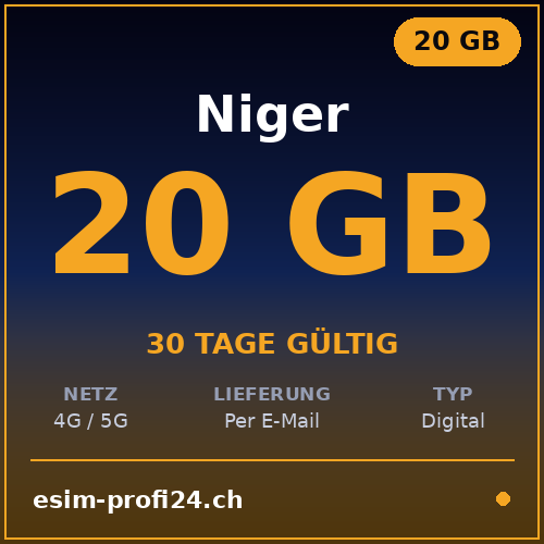 eSIM Niger – 20 Go / 30 jours
