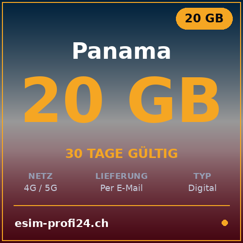 eSIM Panama – 20 GB / 30 giorni