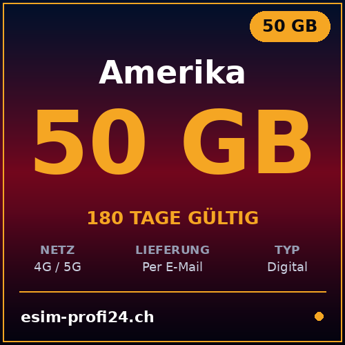 eSIM Americhe – 50 GB / 180 giorni — eSIM Datenpaket kaufen, sofort per E-Mail | eSIMProfi24
