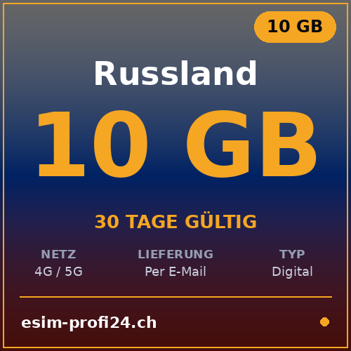 eSIM Russia – 10 GB / 30 giorni — eSIM Datenpaket kaufen, sofort per E-Mail | eSIMProfi24