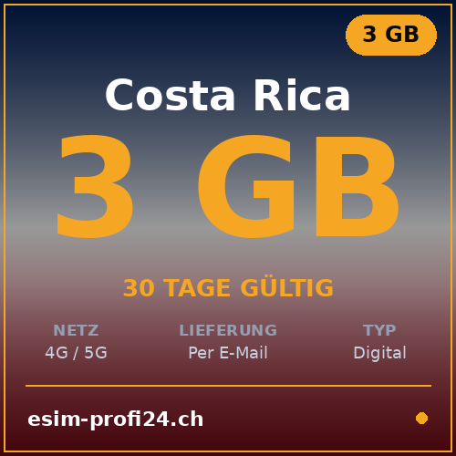 eSIM Costa Rica – 3 GB / 30 giorni