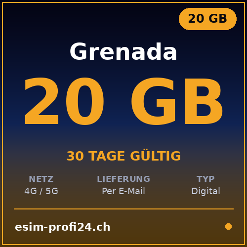 eSIM Grenade – 20 Go / 30 jours — eSIM Datenpaket kaufen, sofort per E-Mail | eSIMProfi24