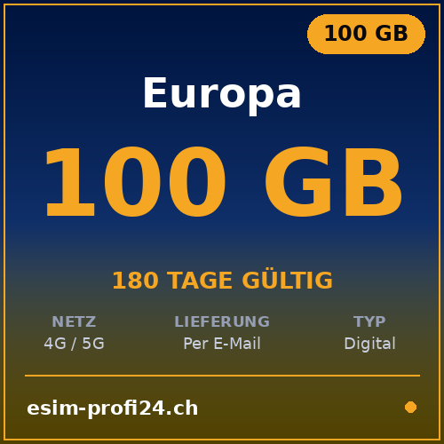 eSIM Europa – 100 GB / 180 giorni